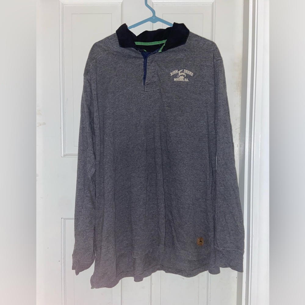 Men’s Large John Deere Official Long Sleeve Polo